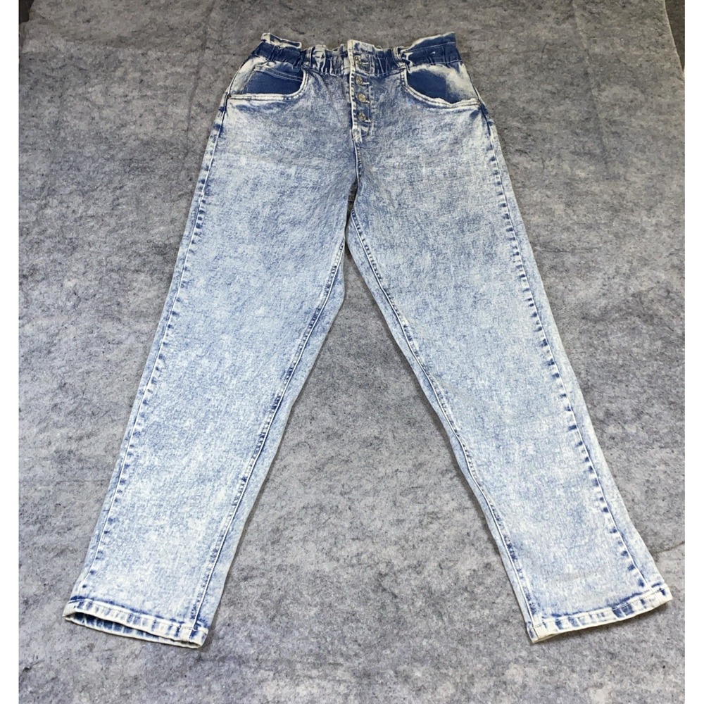 Indigo Rein‎ Jeans Ladies Size 11 Denim Acid Wash Button Fly Y2K Scrunch Waist